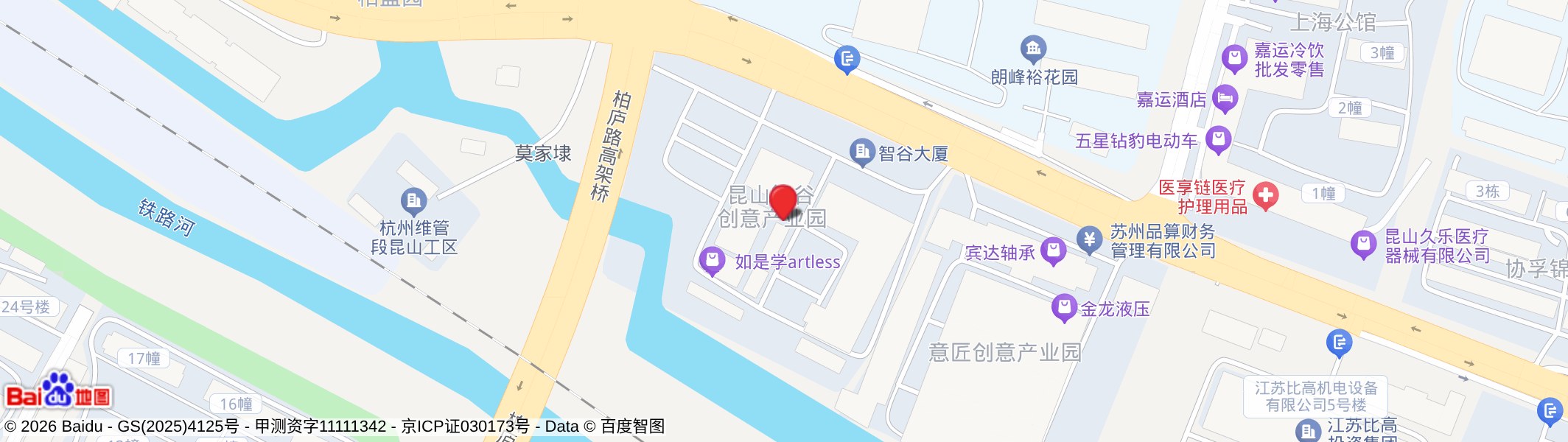 华东客户服务中心地图：昆山市庆丰西路639号智谷创意产业园4楼403